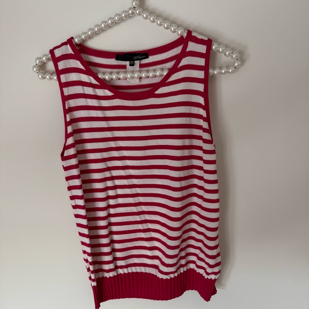 Les copains red and white tank top